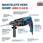 Martelete Perfurador Bosch gbh 2-24D 820W com maleta - Imagem 3